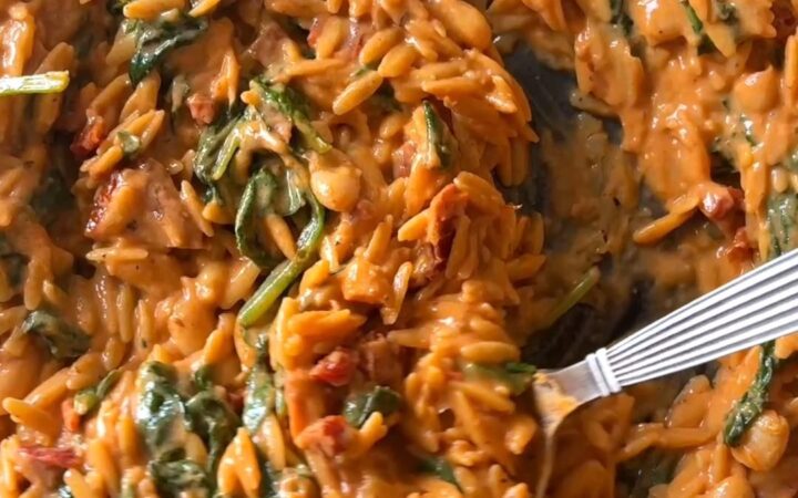 creamy garlic parmesan orzo