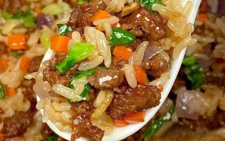 stir-fried cabbage and rice