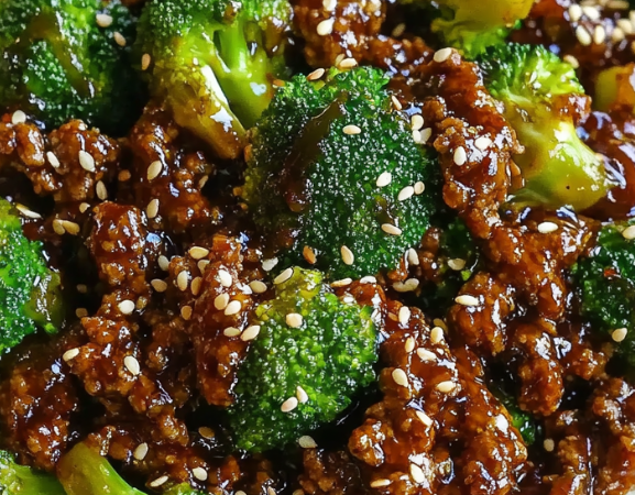 ground beef and broccoli bowls