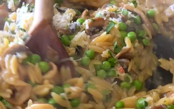 orzo with bacon and leeks
