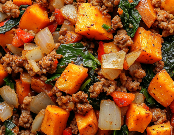 ground turkey sweet potato skillet