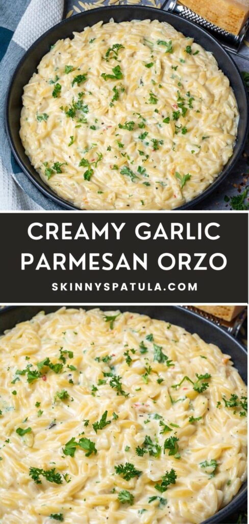 easy garlic orzo dish