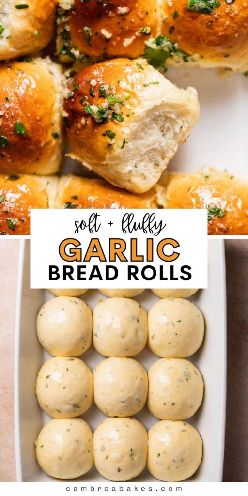 baked garlic herb bread rolls