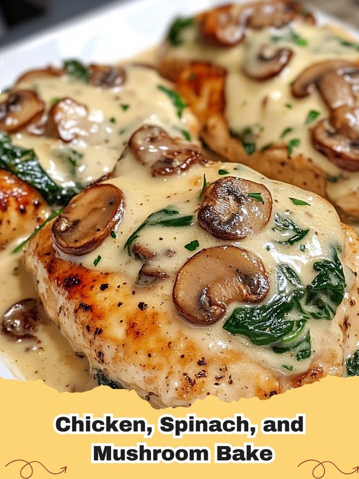 creamy chicken mushroom spinach skillet